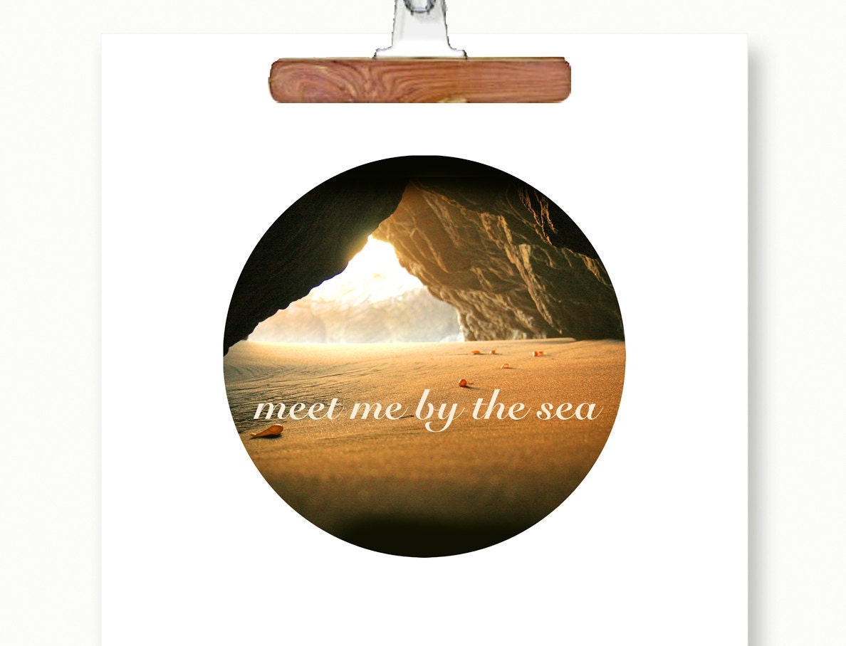 spring break holidays beach ocean sea Modern photo circle / modern art print / neutrals / warm, summer, spring, wanderlust
