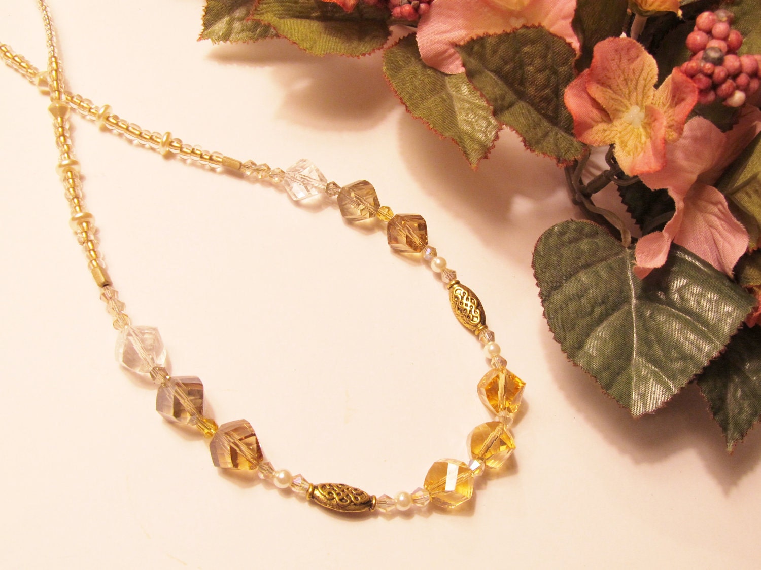 Golden Sunshine Crystal Necklace