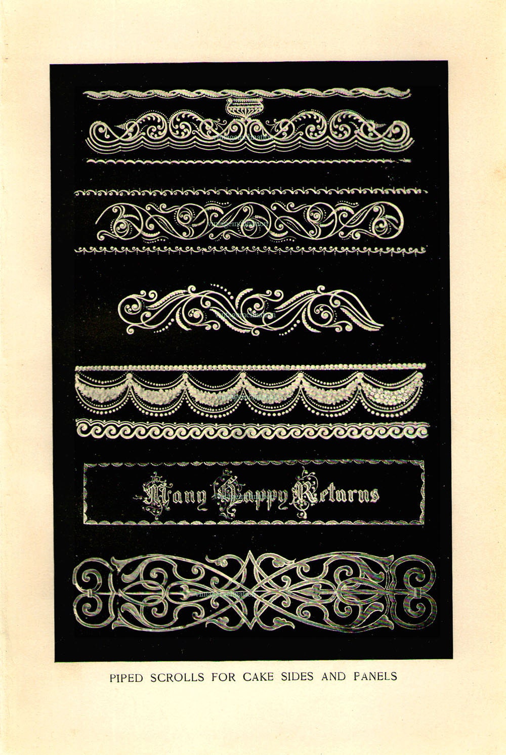 Victorian Era SCROLLS Antique Book Plate Art Print 1908