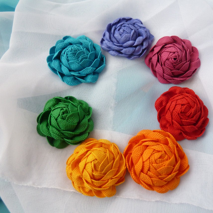 Ribbon Flower Tutorial JOY Pattern - Beginner PDF -  popular Brazilian ribbon flower technique - PHOTO tutorial flower accessories