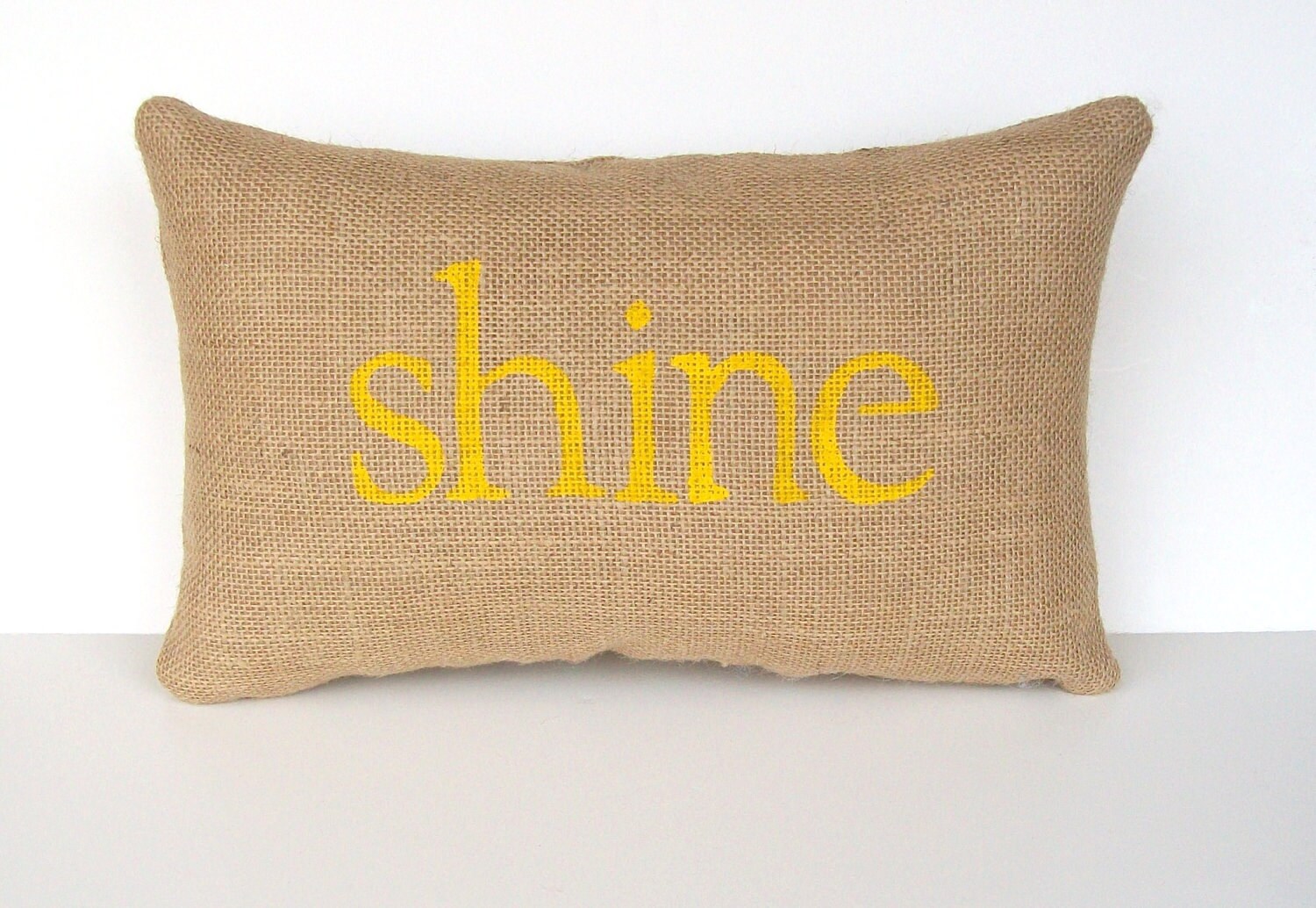 burlap pillow yellow decorative pillow shine by whimsysweetwhimsy