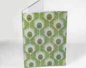 Vinyl Passport Cover Green Peacock Feathers - pretty passport holder, women's travel accessories