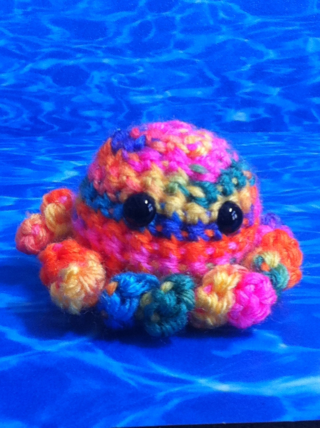 Tiny dorklandia octopus plush crochet toy or desk friend choose your color or neon rainbow