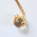 vintage 90's CRYSTAL BALL CAT golden chain rhinestone necklace