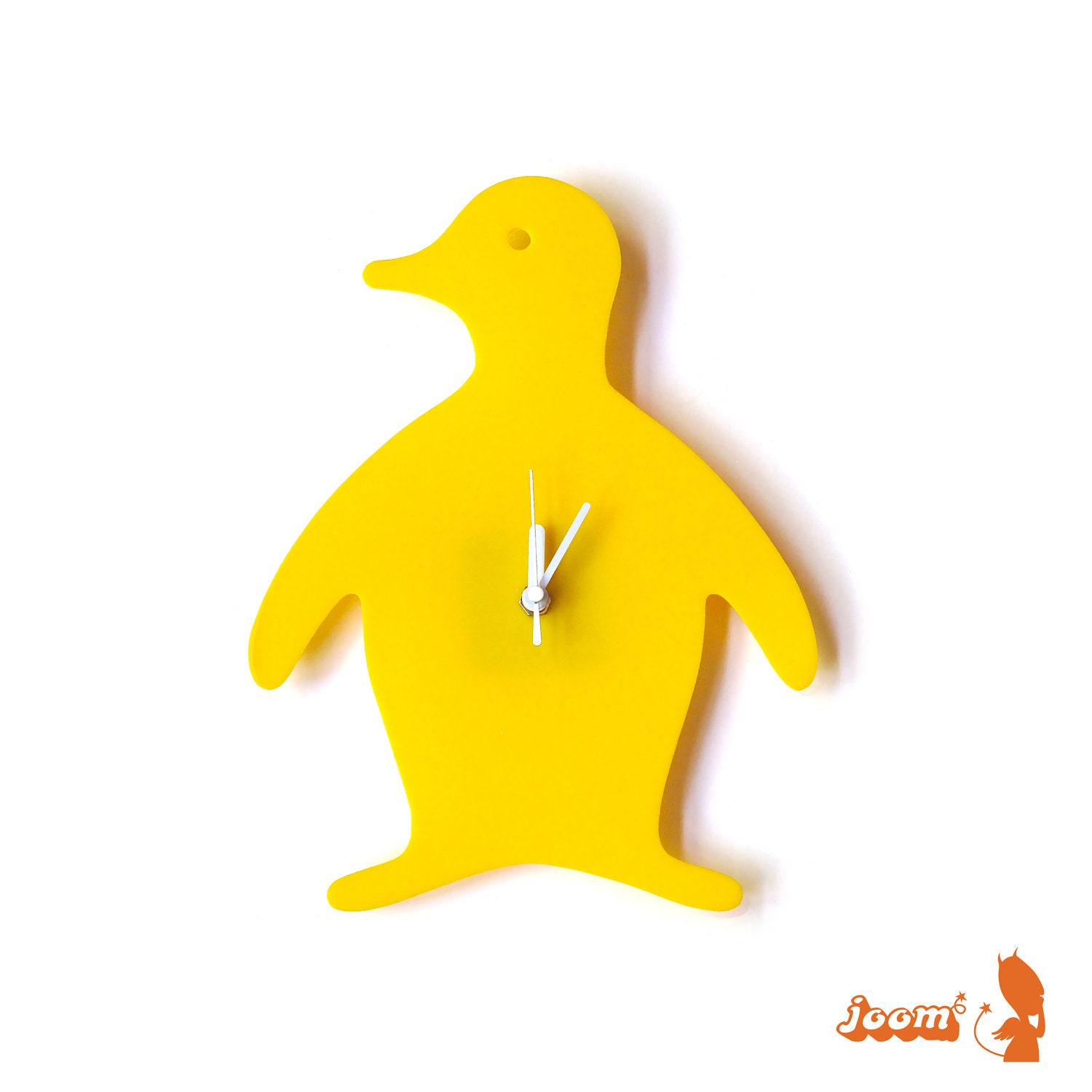 Yellow Penguin Wall Hanging Clock
