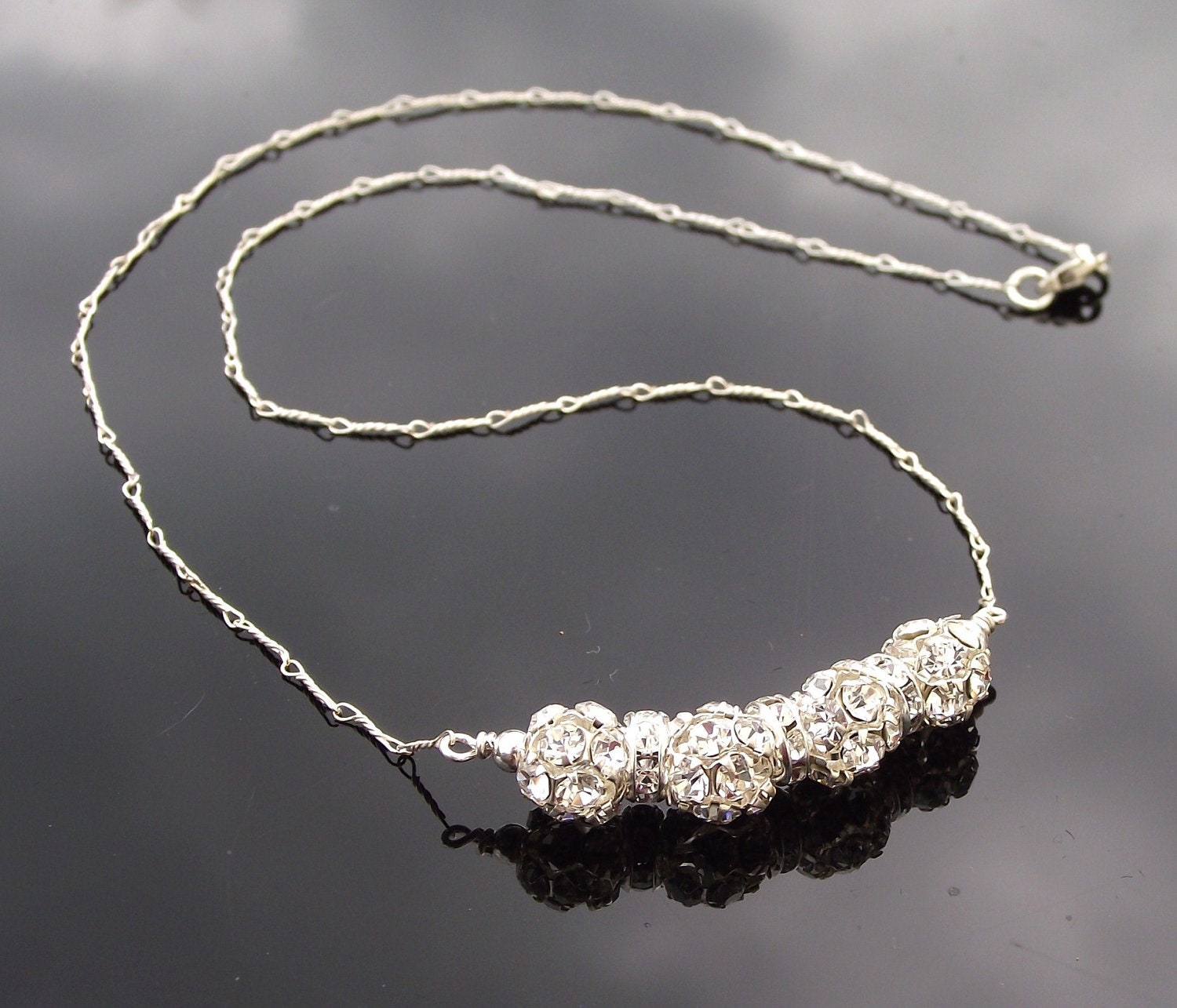 Bridesmaid Crystal Pendant, Swarovski Rhinestone Encrusted Necklace