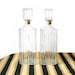 2 Glass Liquor Decanters - Mid Century - Ribbed - Mad Men Style - Vintage Barware