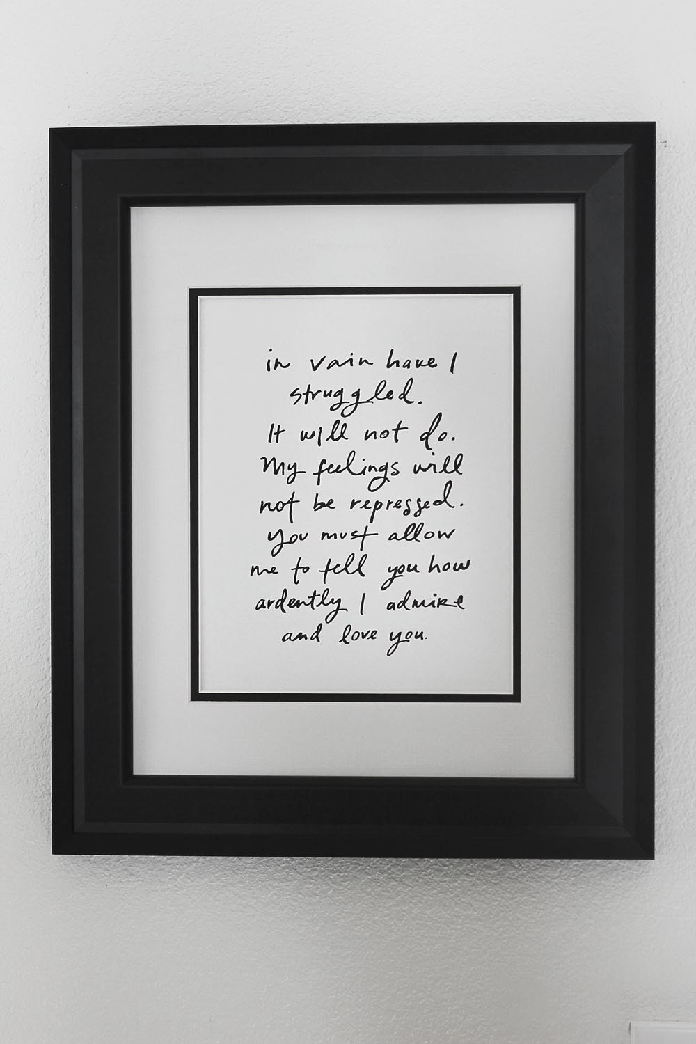 5x7 screenprint Mr. Darcy proposal screenprint- Jane Austen