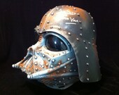 David Prowse Autographed Steampunk DARTH VADER Helmet Rusted Black & Silver