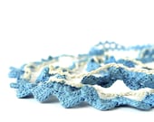 Antique Sky Blue Crochet Rick Rack Pillow Case Trim