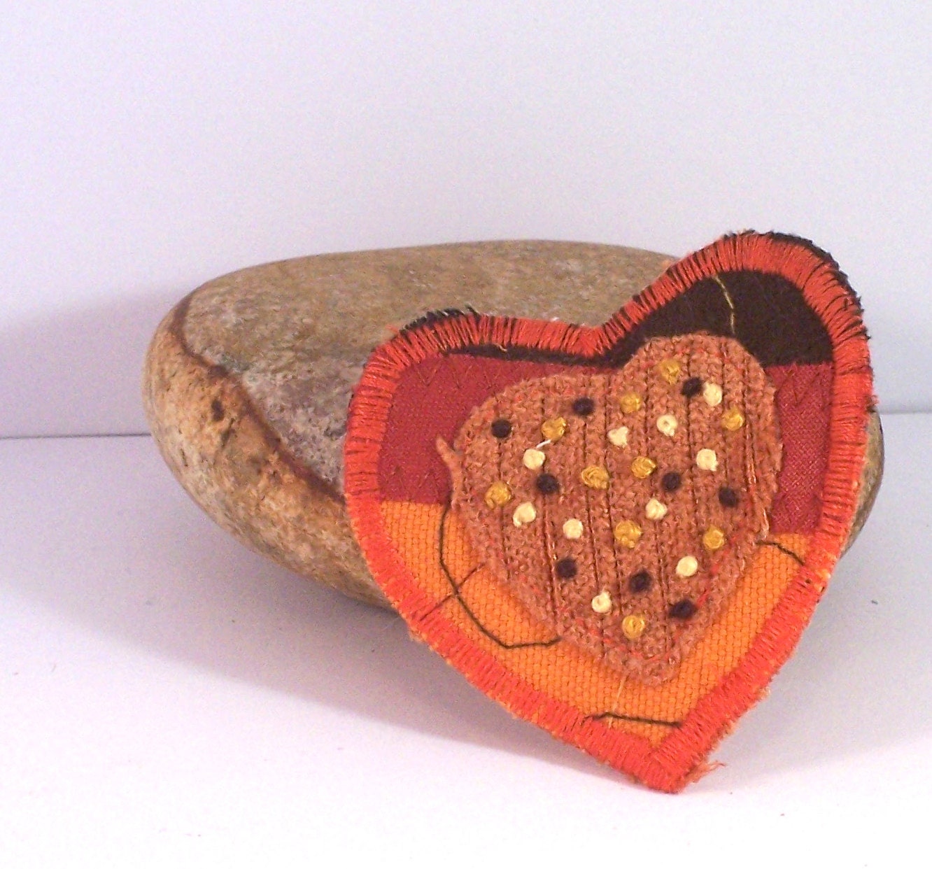 Textile art brooch - EB02
