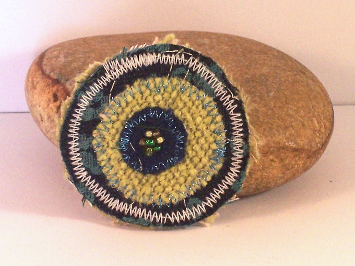 Textile art brooch - EB08