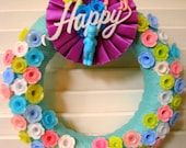 Fun Vintage Happy Birthday Wreath for Boys
