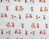 Japanese Fabric Heather Ross for Kokka Nursery Versery - Country Mice - natural