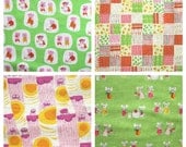 Japanese Fabric Heather Ross for Kokka Nursery Versery -  1/2 yard Bundle - green