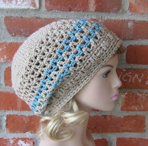 Beach sand  Zig Zag Dread Tam Hippie Dreadlock Hat Slouchy Beanie