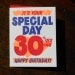 grocery store birthday sign 30