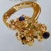 Salt and Broom Cast Gold Nugget Ring with Amethyst