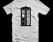 Doctor Who Inspired Tardis Future Companion Art AMERICAN APPaREL shirt Sizes S M L XL grey black or white Unisex Mens or Womens