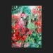 Painting, original floral abstract, small,"Geranium Riot" 10x 7 inches