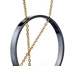 Inner Circle Necklace 101 in Oxidized Silver and Gold