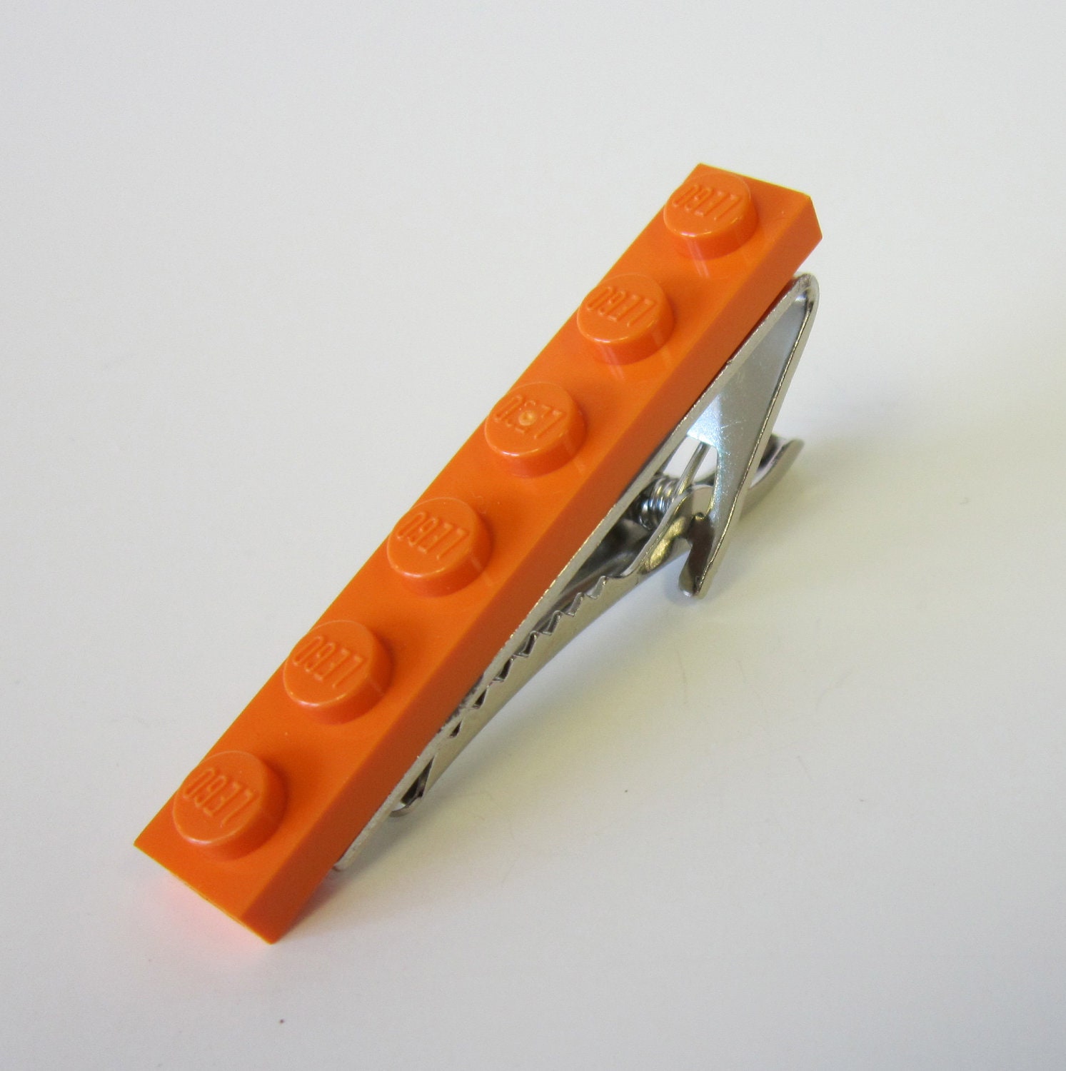 Tie Bar Clip made with Orange Lego (r) plate