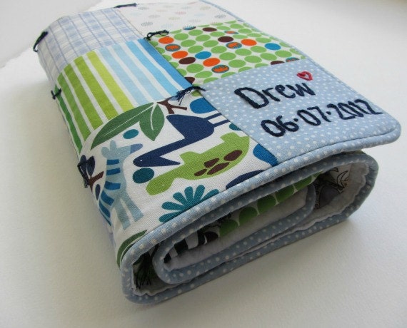 Custom Baby Quilt with Hand Embroidery by Dolce Dreams