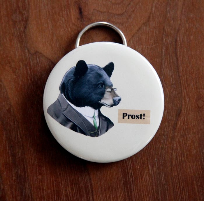 Black Bear Bottle Opener Keychain