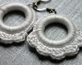 Lacy white crochet earrings