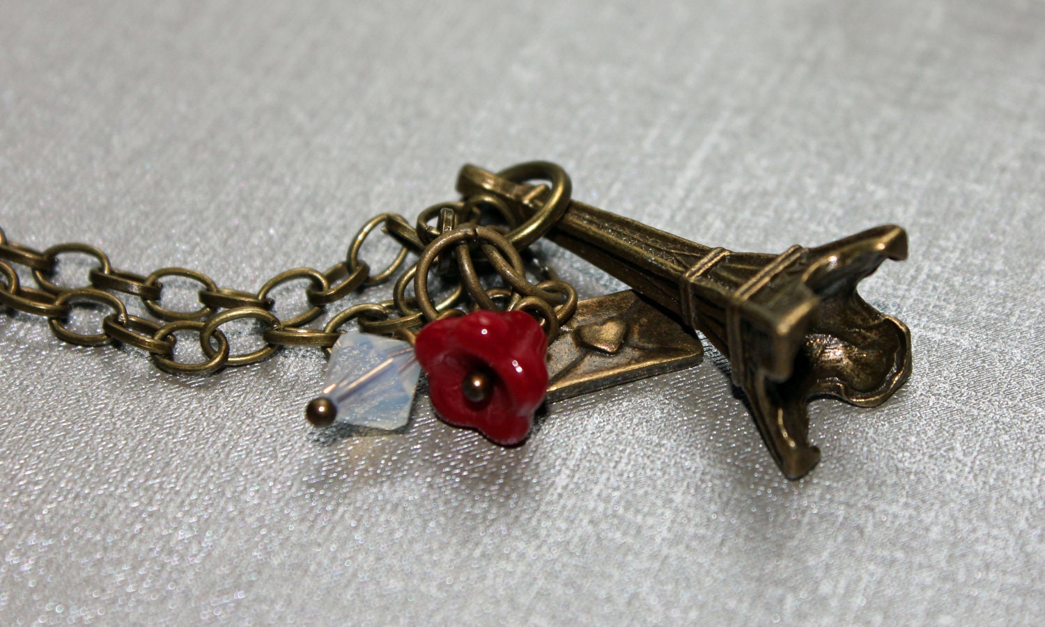 Clearance Love letters from Paris brass charm necklace