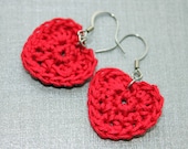 Clearance SALE Valentine Heart Crochet Earrings