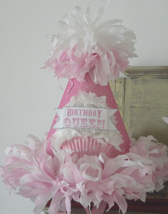 Birthday Queen Chiffon Cupcake Birthday Party Hat custom to match Pettiskirt, TuTu, Photprop Il_570xn