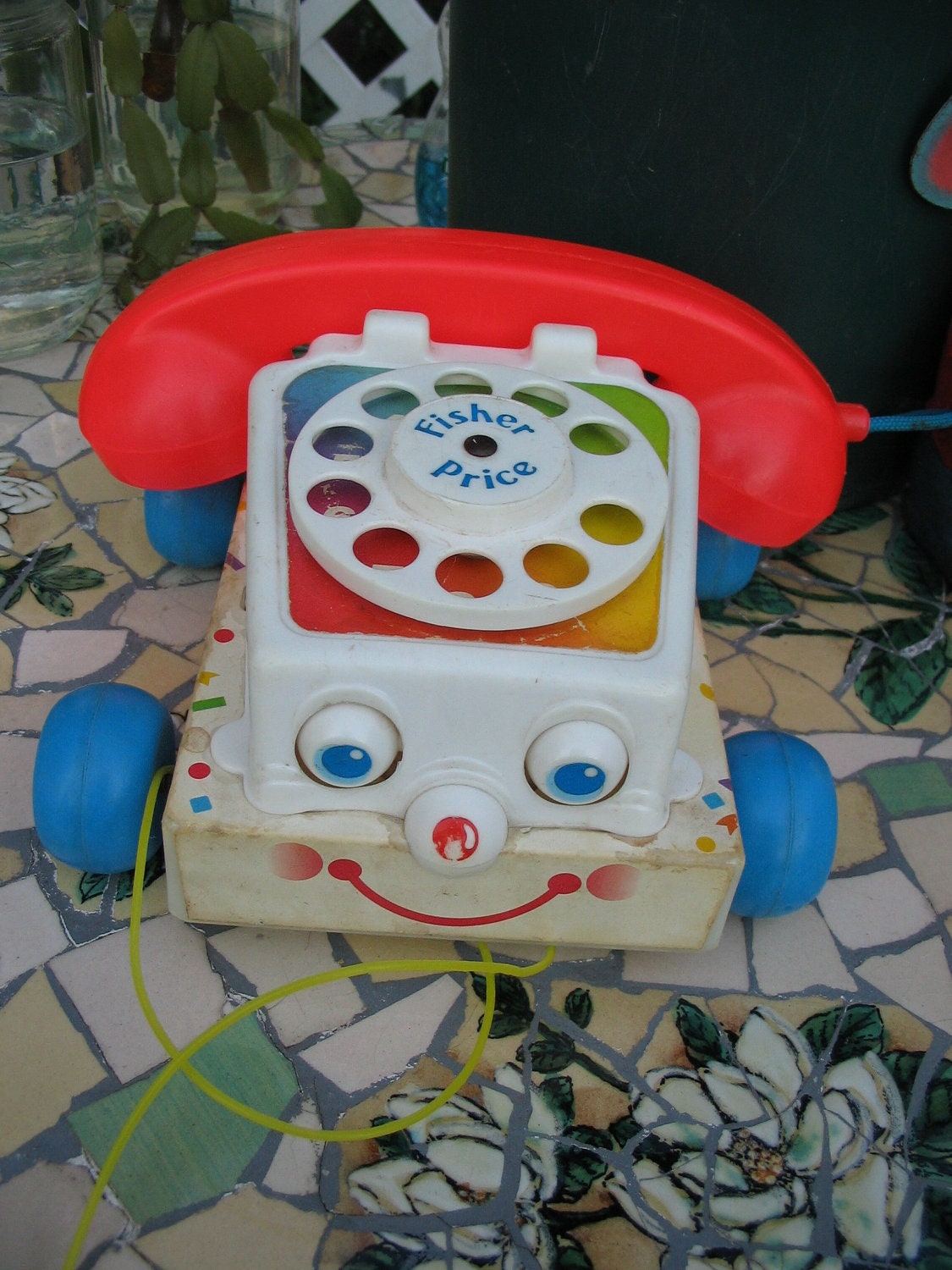 Vintage 1980s Fisher Price Telephone Pull toy for Toddlers Good Condition