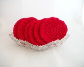 Set of Six Red Dish Scrubbies
