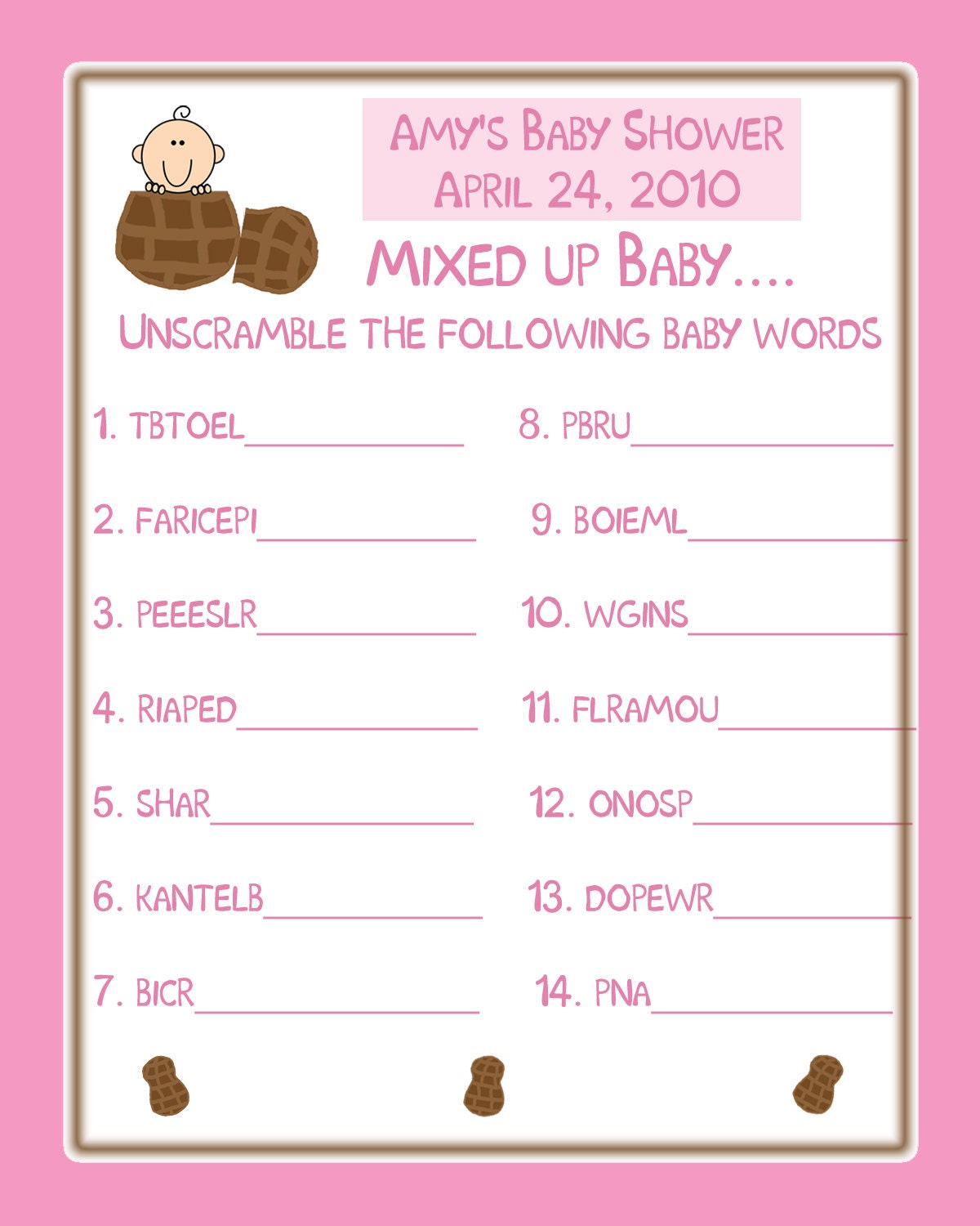 Baby Word Unscramble