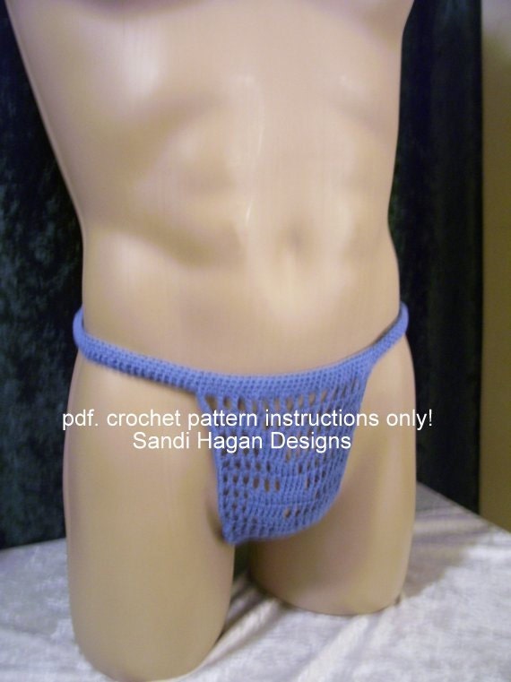 crochet pattern to make Thunderbolt Thong for Men