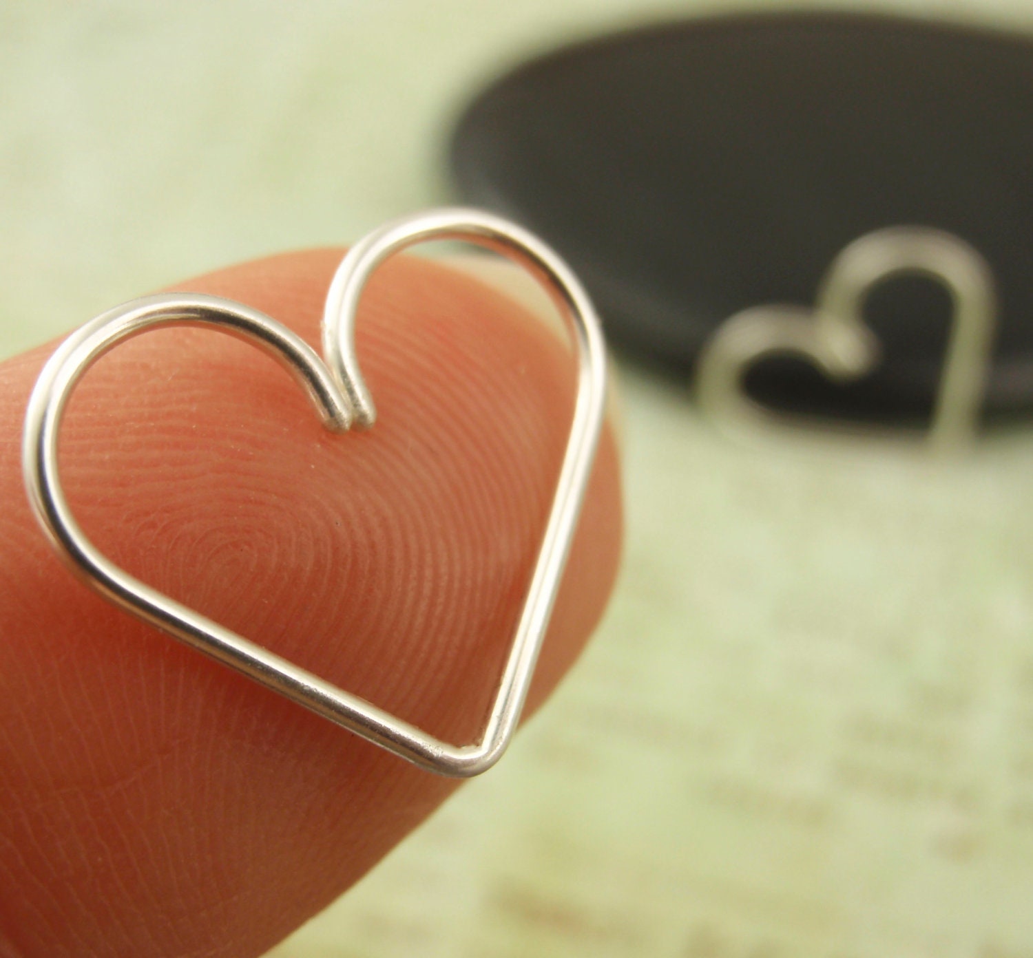 20 gauge Argentium Sterling Silver Heart Piercing - Hypo Allergenic - Cartilage piercing
