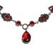 Steampunk Victorian Jewelry - Necklace - Red Faceted Supreme Quality Diamond Cut Glass Gem Stone Jewel - VICTORIAN