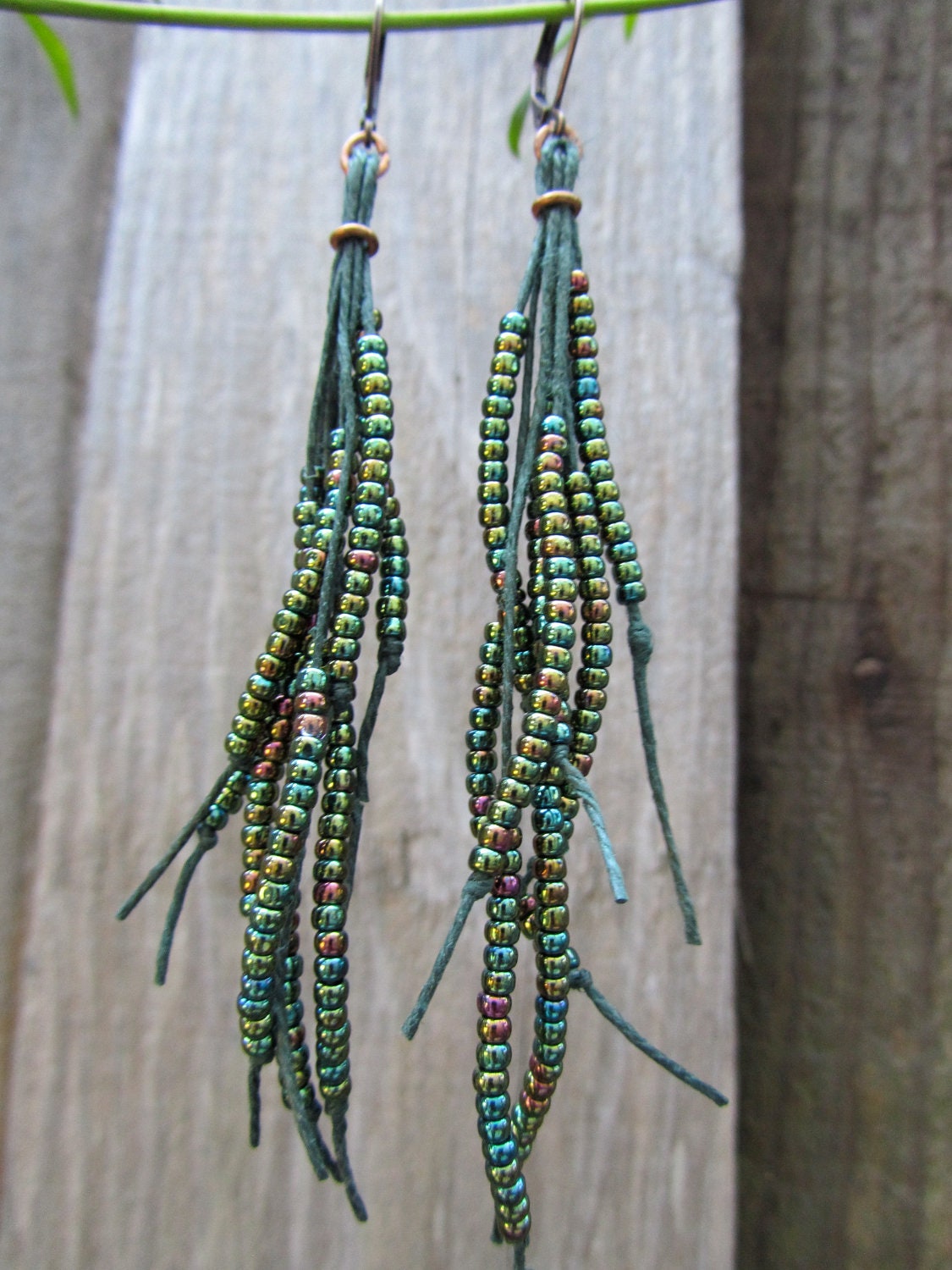 Vegan Feather Hemp Natural Earrings - Hippie Bohemian