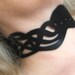 Leather Octopus Choker Necklace -  Black  Filigree Collar
