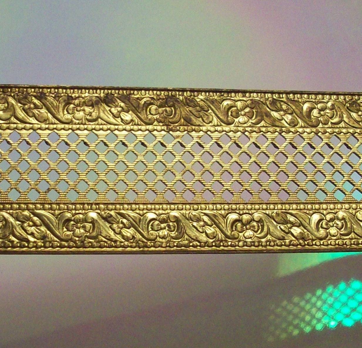 ReseRvEd FoR HaRdY - One Yard of Vintage Solid Brass Filigree Trim Decorative Brass Banding This Trim Is One Inch Wide
