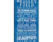 Chicago Cubs Bus Roll Baseball Wall Art Home decor sports 10x20 inch STOCK Typography Canvas