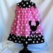 Minnie Mouse Inspired Dress Pink Toddler Girls Childrens Clothing, Personalized Applique Ruffled Dress Size 1, 2, 3, 4 Spring Summer