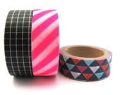 Washi Tape Set of 3 Designs - 25 metres total - Geo Trio