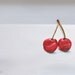 Red Cherries Painting - Mixed Media Original - Constructed in String