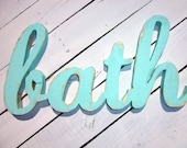 Bathroom Art wood sign - Wood Words - BATH Wall Decor