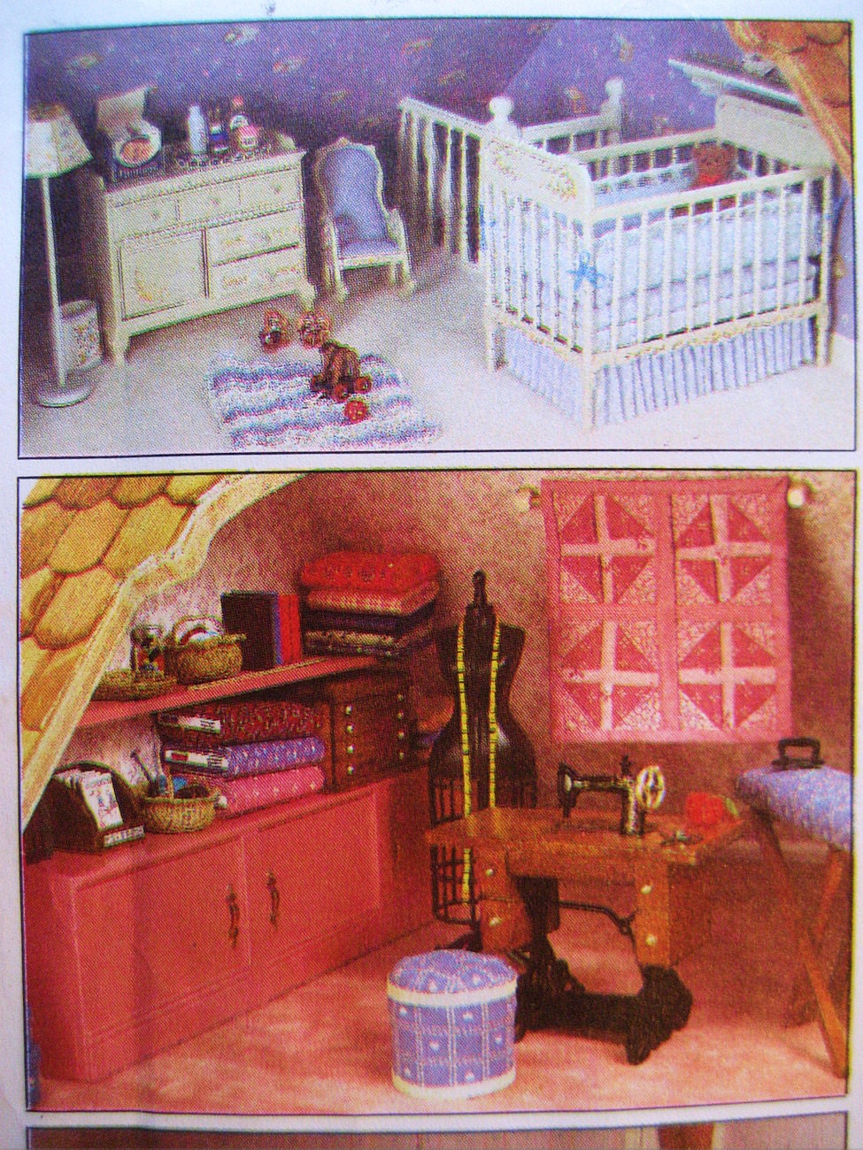 Simplicity 9396 Doll House Window Treatment, Curtains, Quilt, Braided Rug, More Pattern