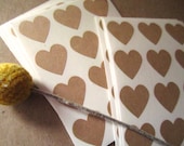 Heart Stickers - Kraft 60 qty