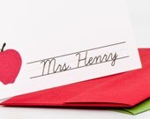 Apple Handwriting Stationery Set (20) plus Matching Address Labels