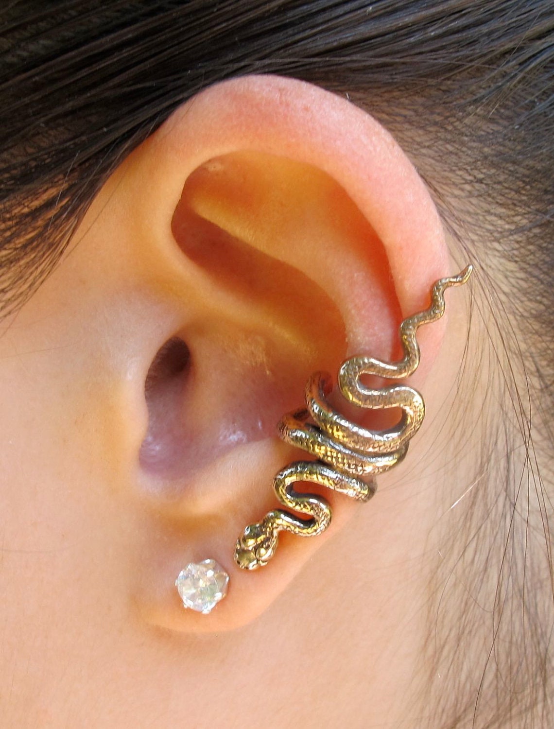 Bronze Snake Ear Cuff